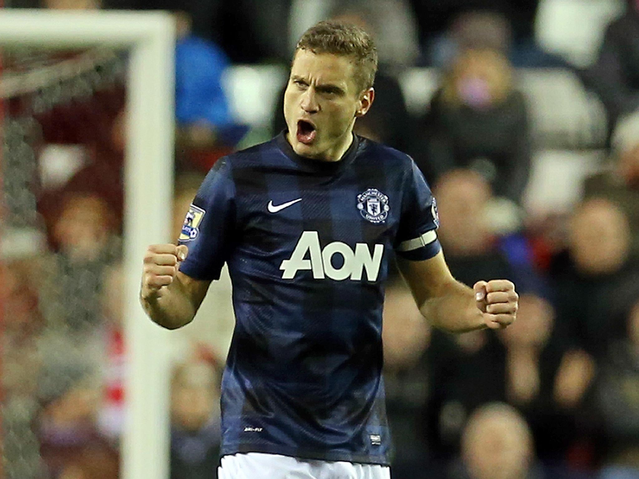 Nemanja Vidic dominated in the heart of the Manchester United defence