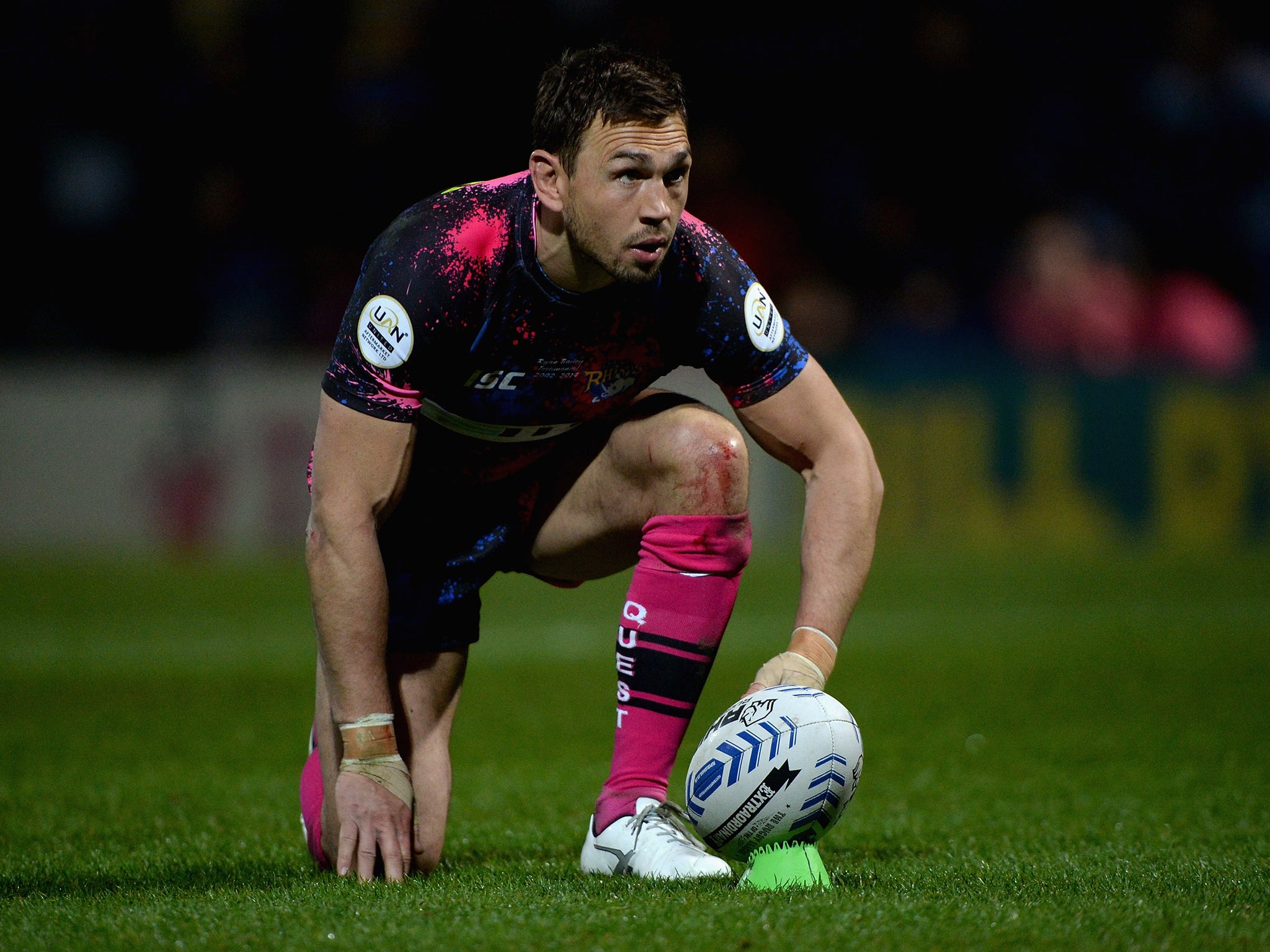 Leeds Rhinos captain Kevin Sinfield picked up an ankle injury in the 18-12 win over Warrington Wolves