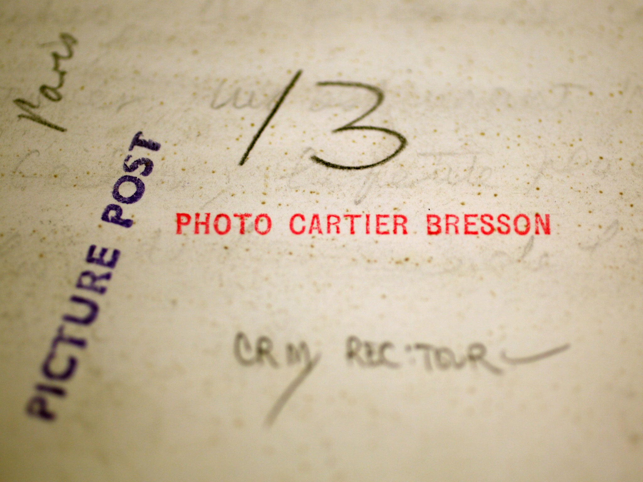 The back of a print by Cartier-Bresson (Getty Images)