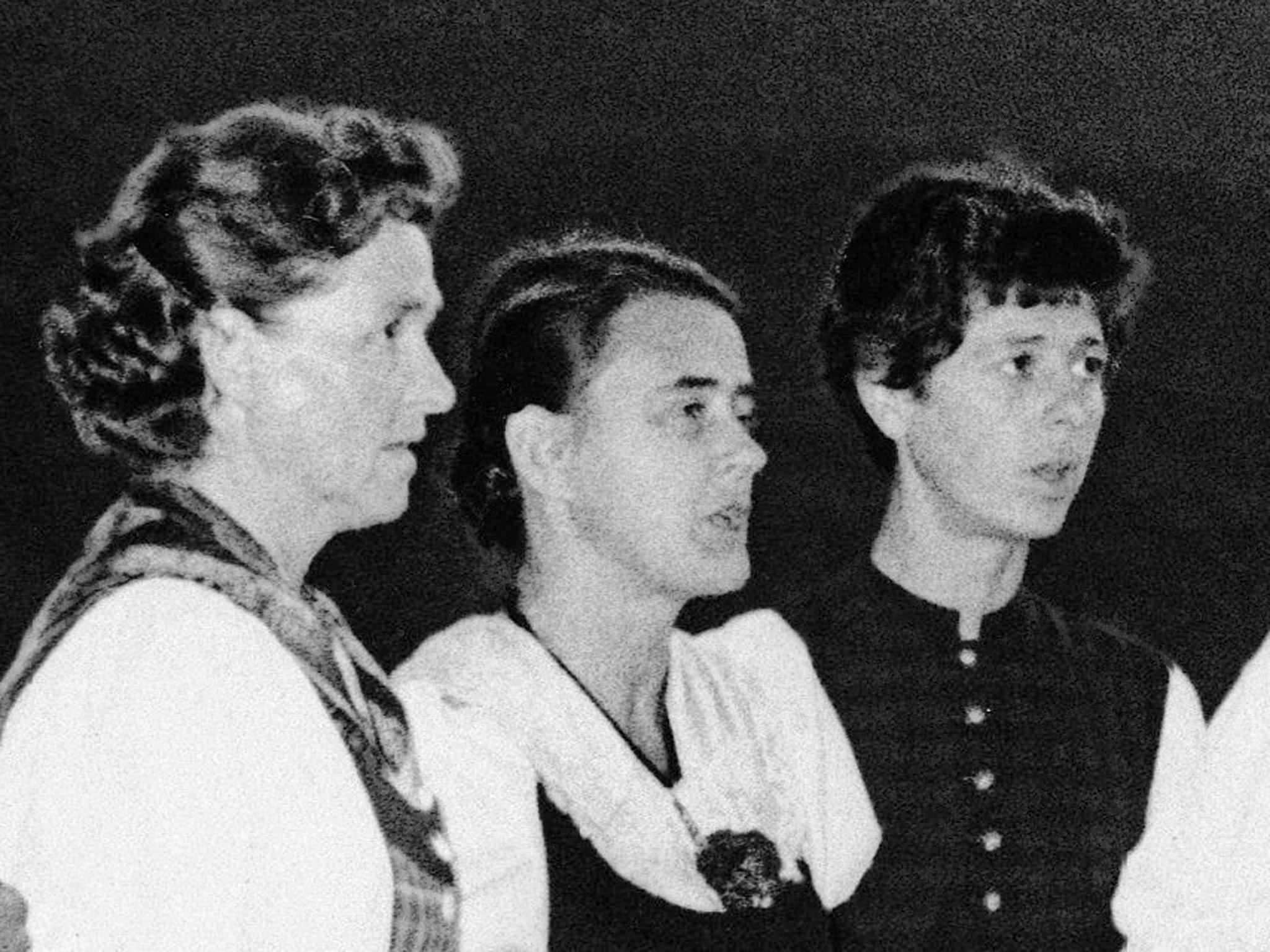 Maria, centre, and two of her sisters performing with the family