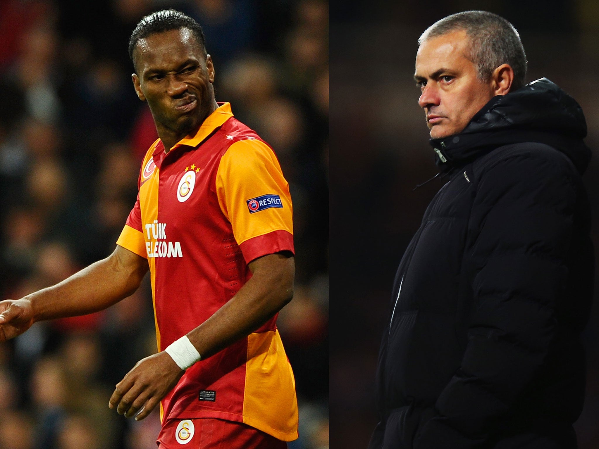 Didier Drogba will face his former manager Jose Mourinho when Galatasaray take on Chelsea in the Champions League last-16