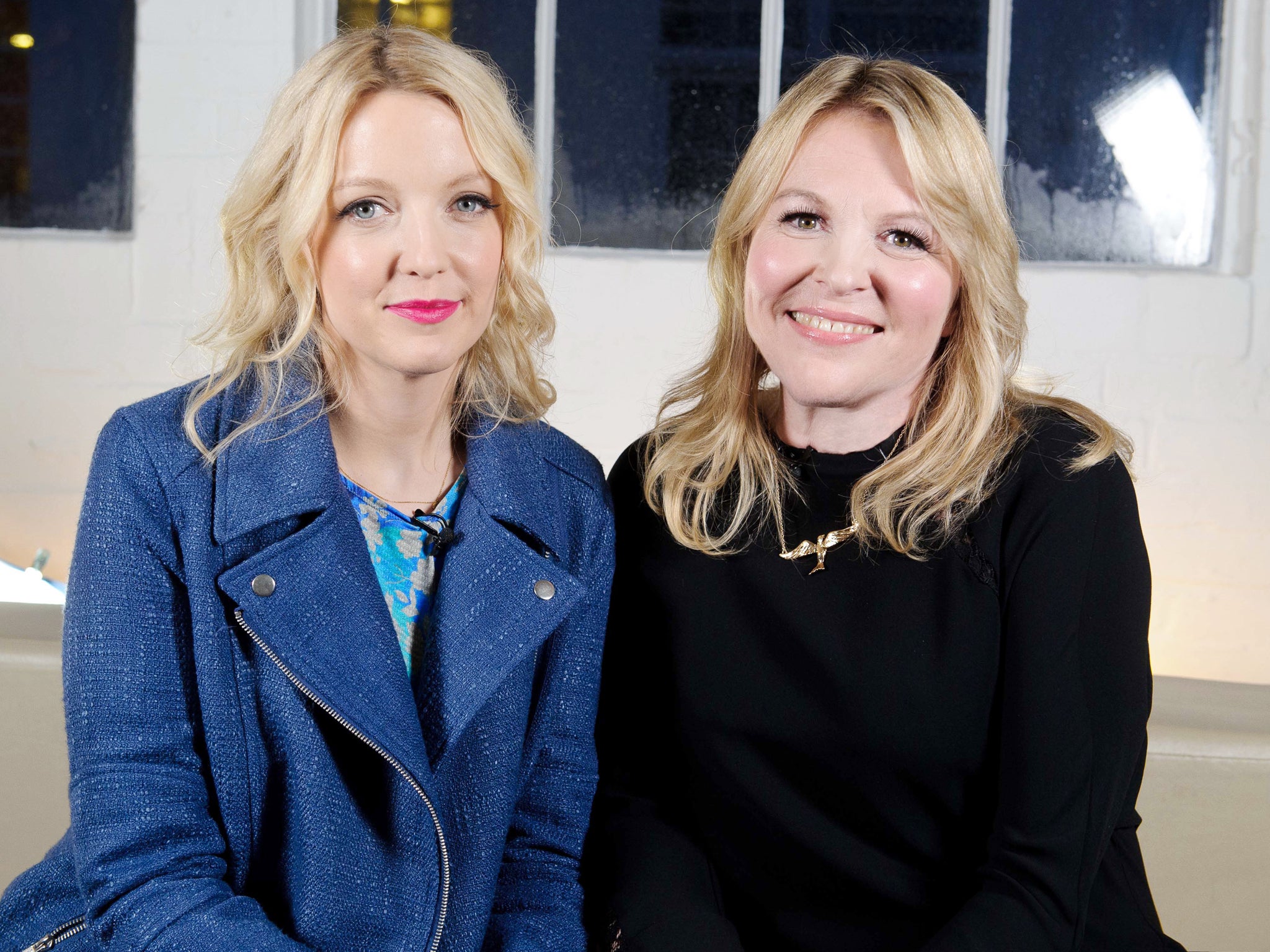 TV presenter Lauren Laverne with stylist Wendy Elsmore at London Fashion Weekend