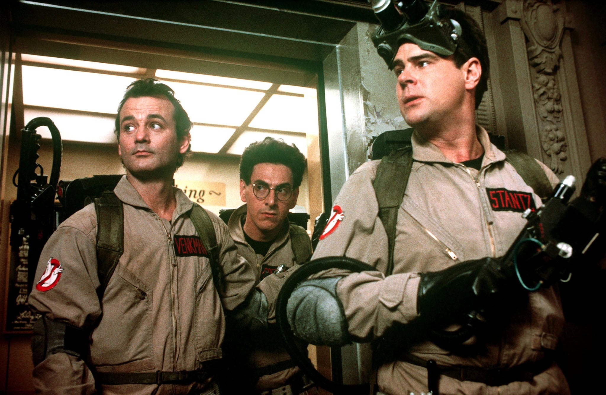 Bill Murray, Harold Ramis and Dan Aykroyd in ‘Ghostbusters’