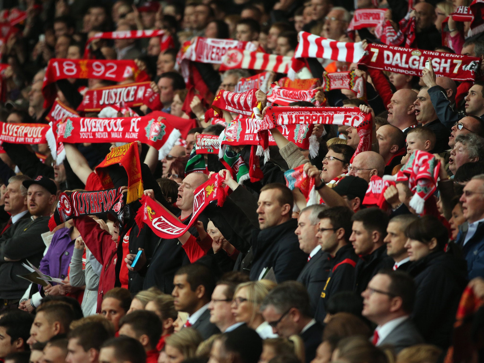 The Hillsborough memorial service at Anfield last year