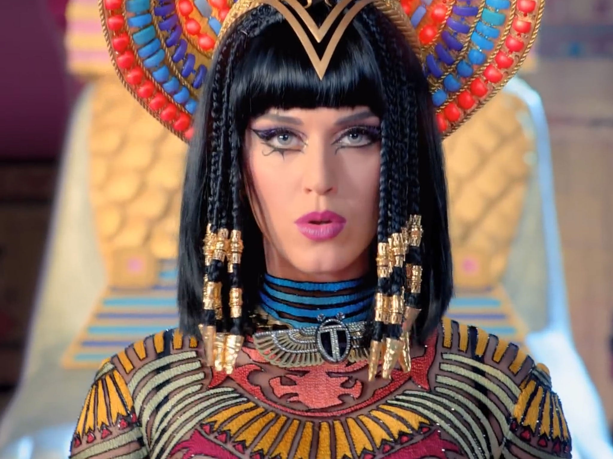 Katy Perry as an Ancient Egyptian princess in her latest music video for 'Dark Horse'