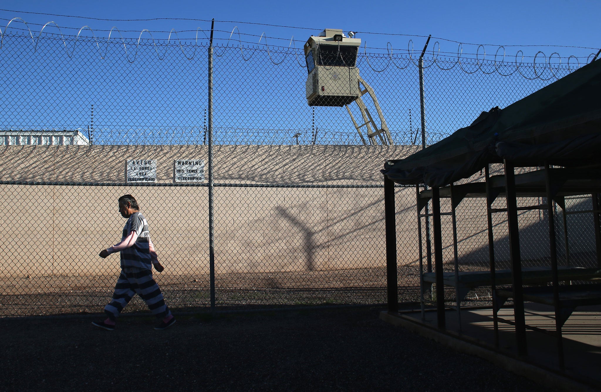 An inmate taking exercise at Maricopa Jail