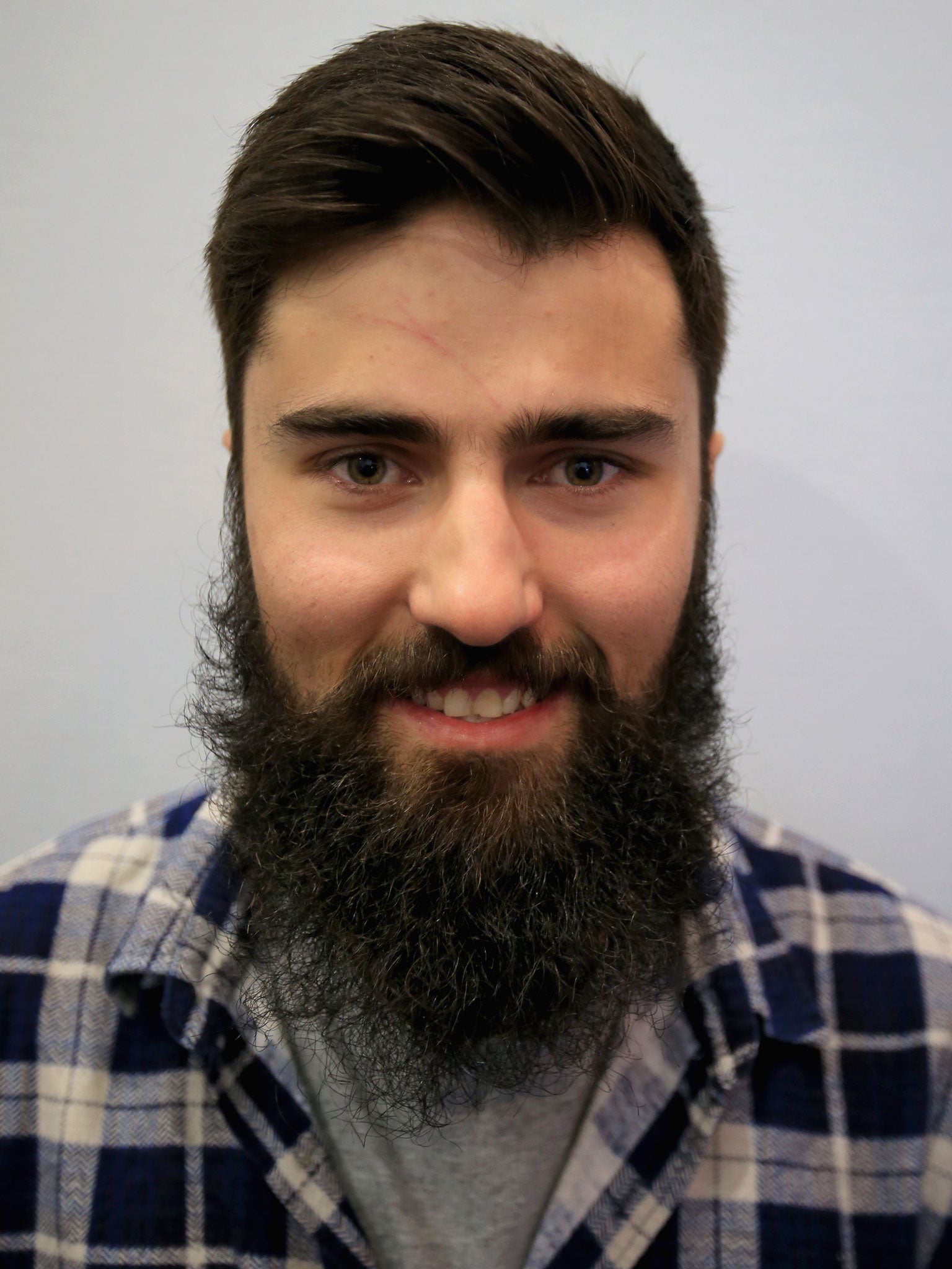 Australian ski cross racer Anton Grimus sporting a hipster beard before he shaved it off for charity