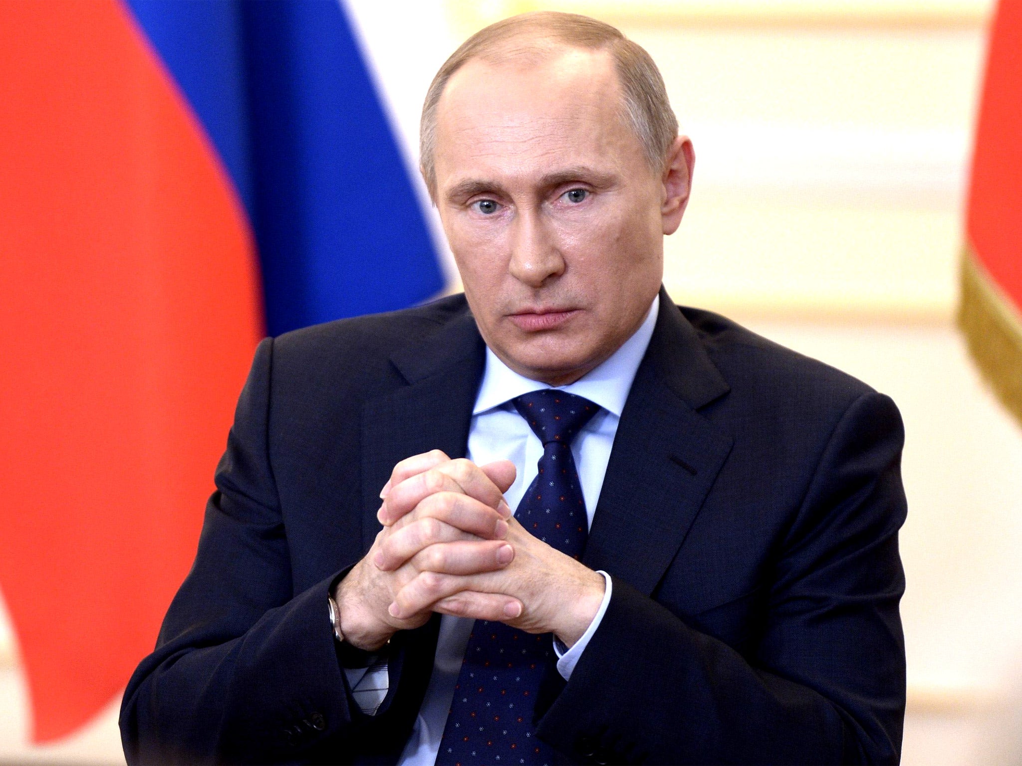 Vladimir Putin said Russia saw no need to use military force in the Crimea region of Ukraine for now