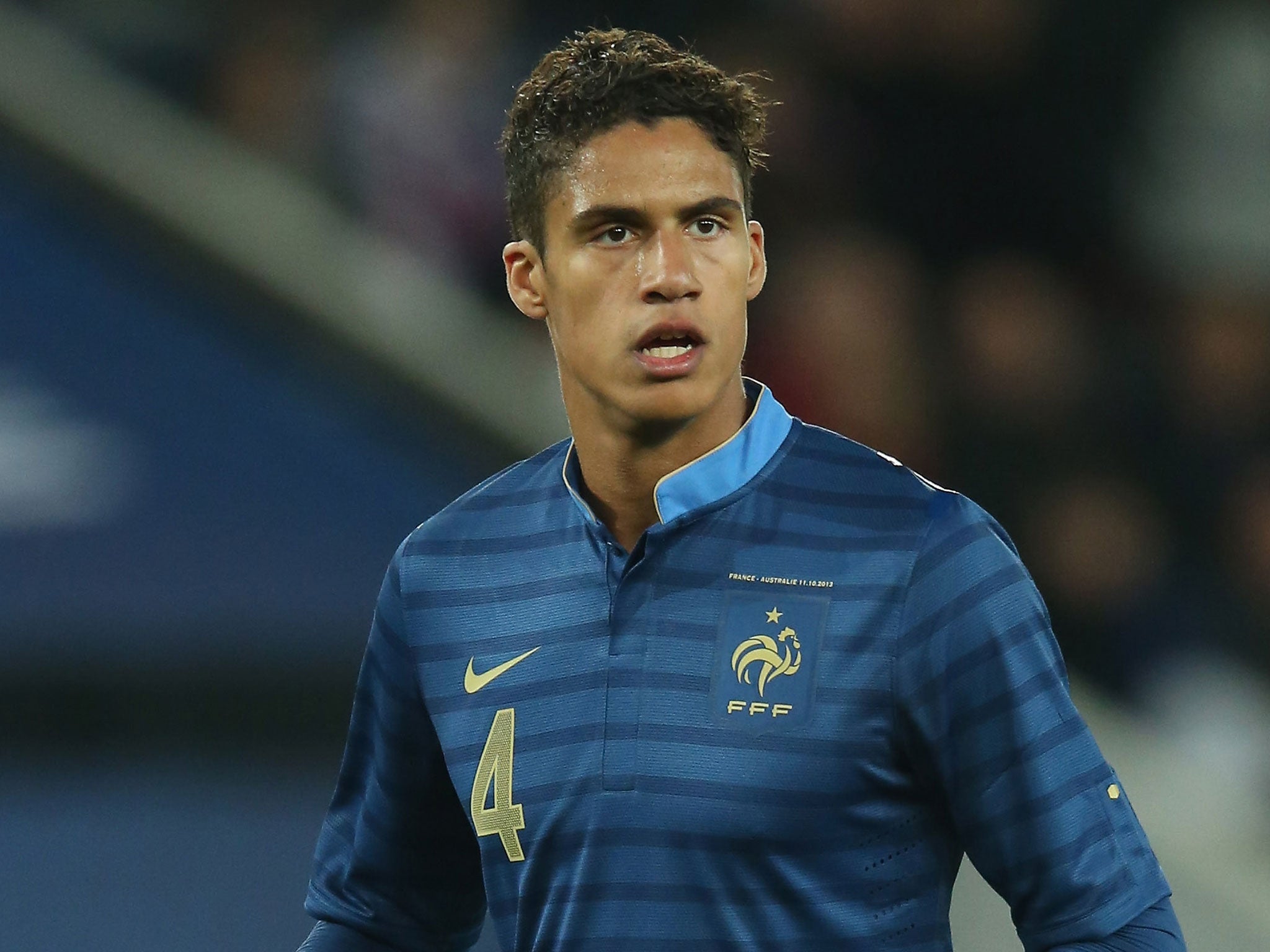 Raphael Varane in action for France