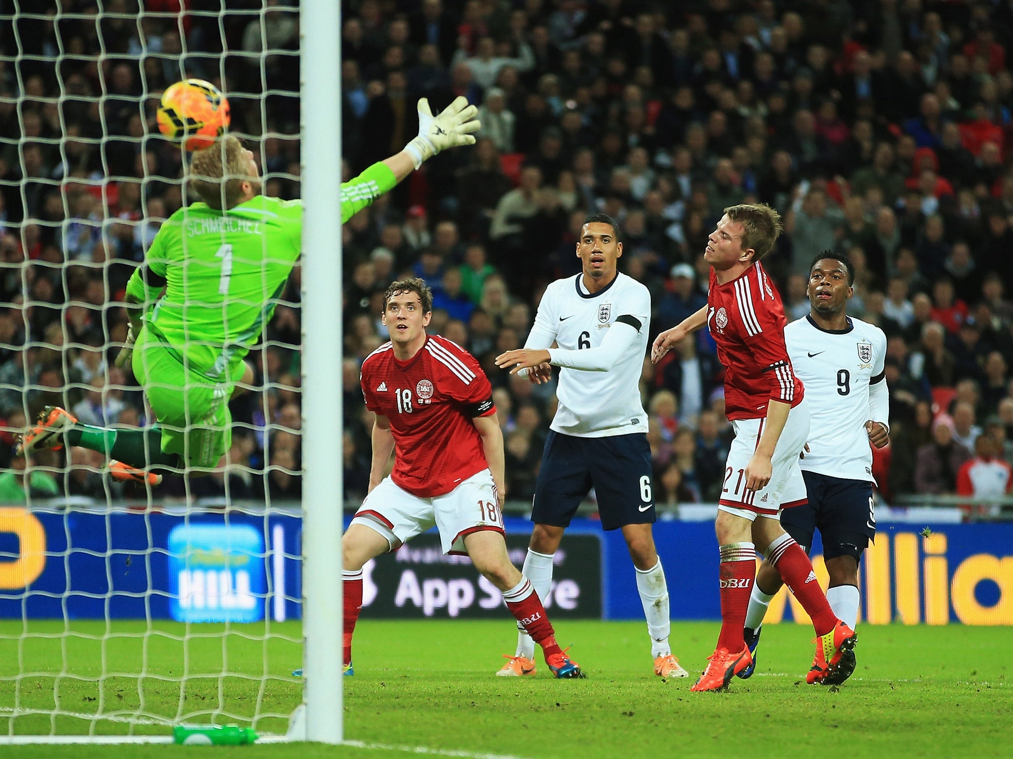 Daniel Sturridge's header beats Kasper Schmeichel