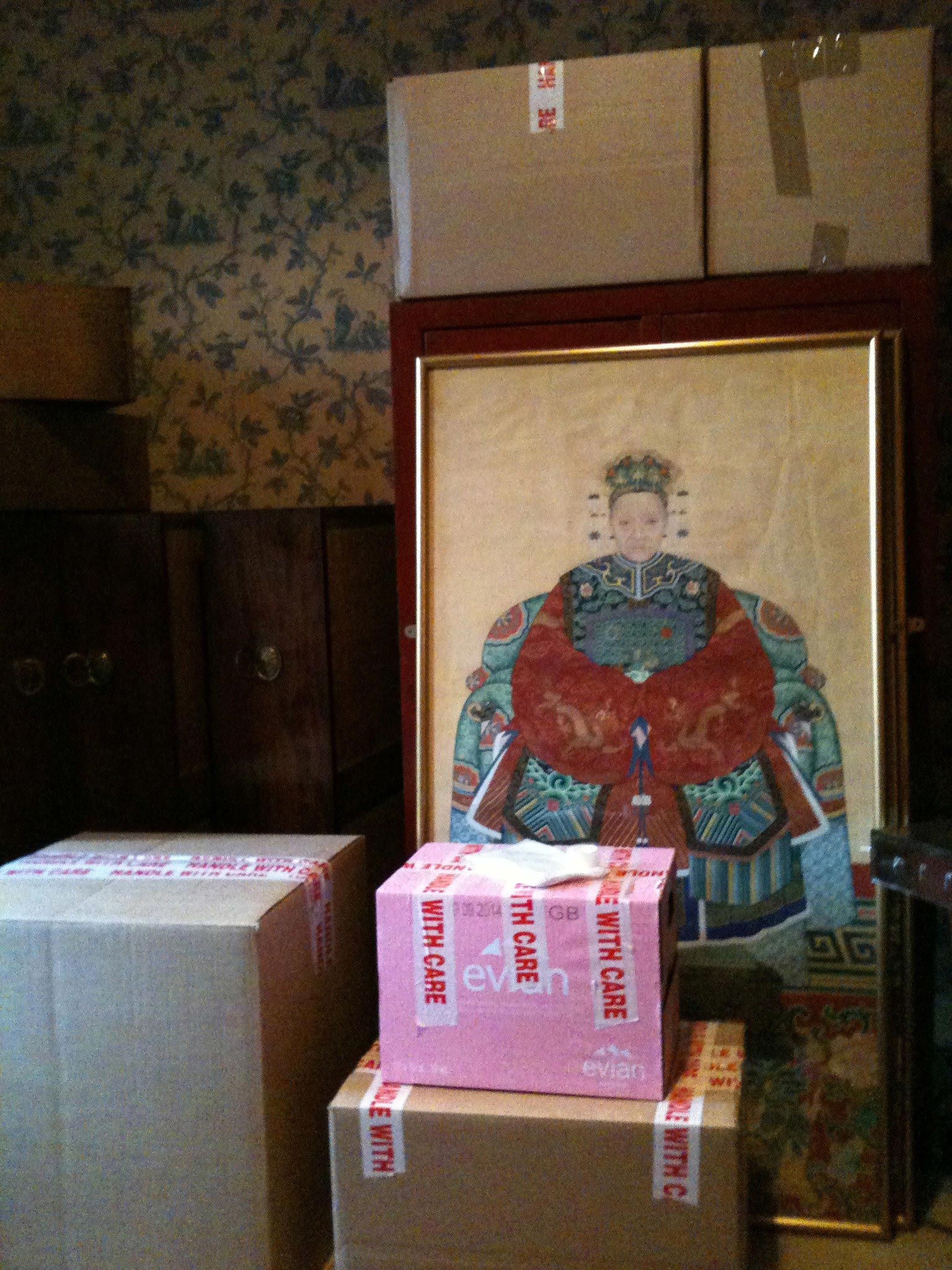 The interior of her father's flat in Pimlico, London