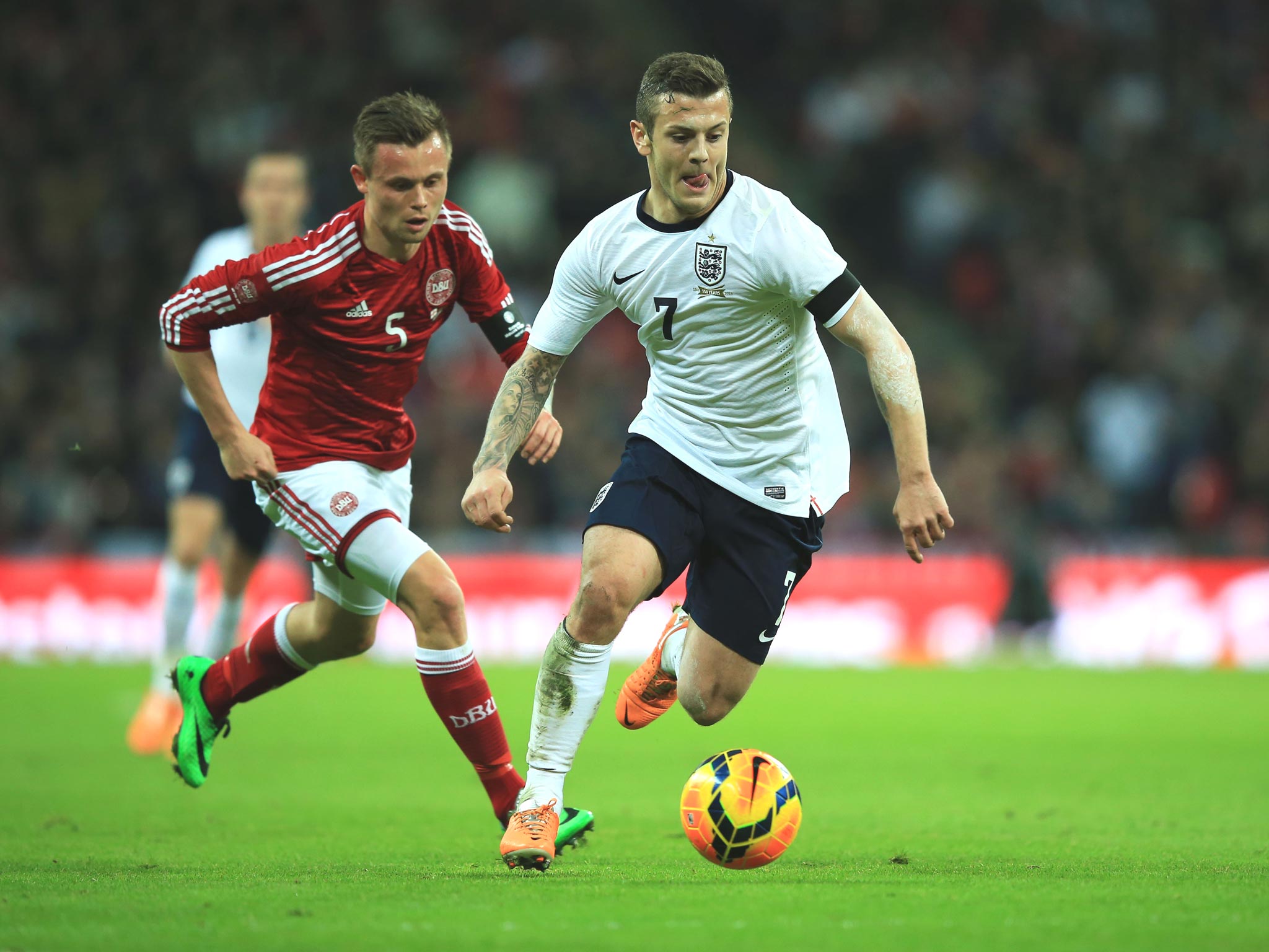 Jack Wilshere has been given the No 7 shirt to wear for England in Brazil