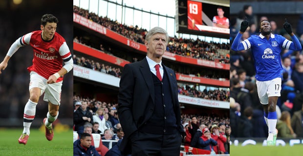 Mesut Ozil, Arsene Wenger and Romelu Lukaku