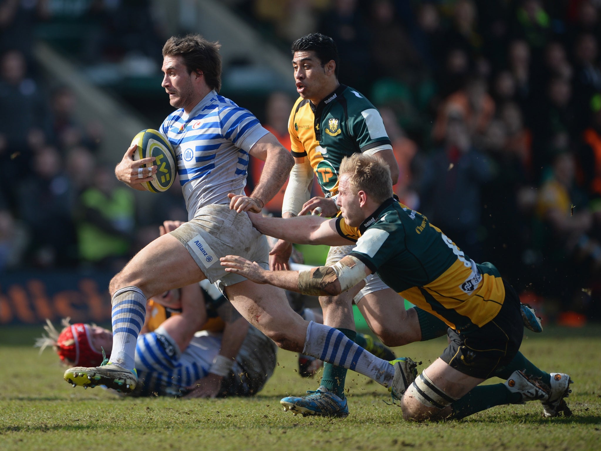 Marcelo Bosch saw a try ruled out just before half-time in Saracens' defeat to Northampton Saints