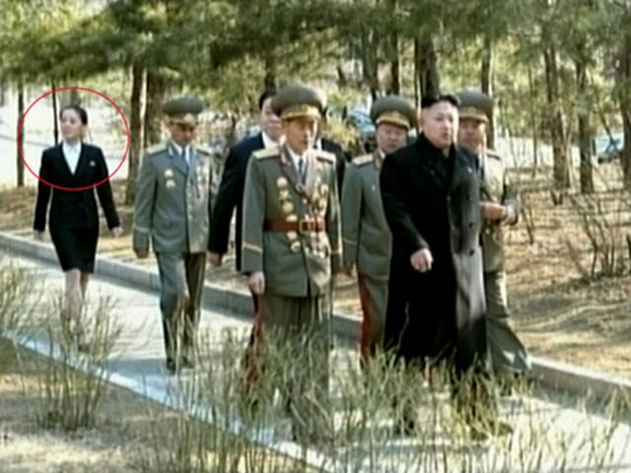 Kim Yo-Jong, the younger sister of North Korean leader Kim Jong-Un, pictured walking behind her brother