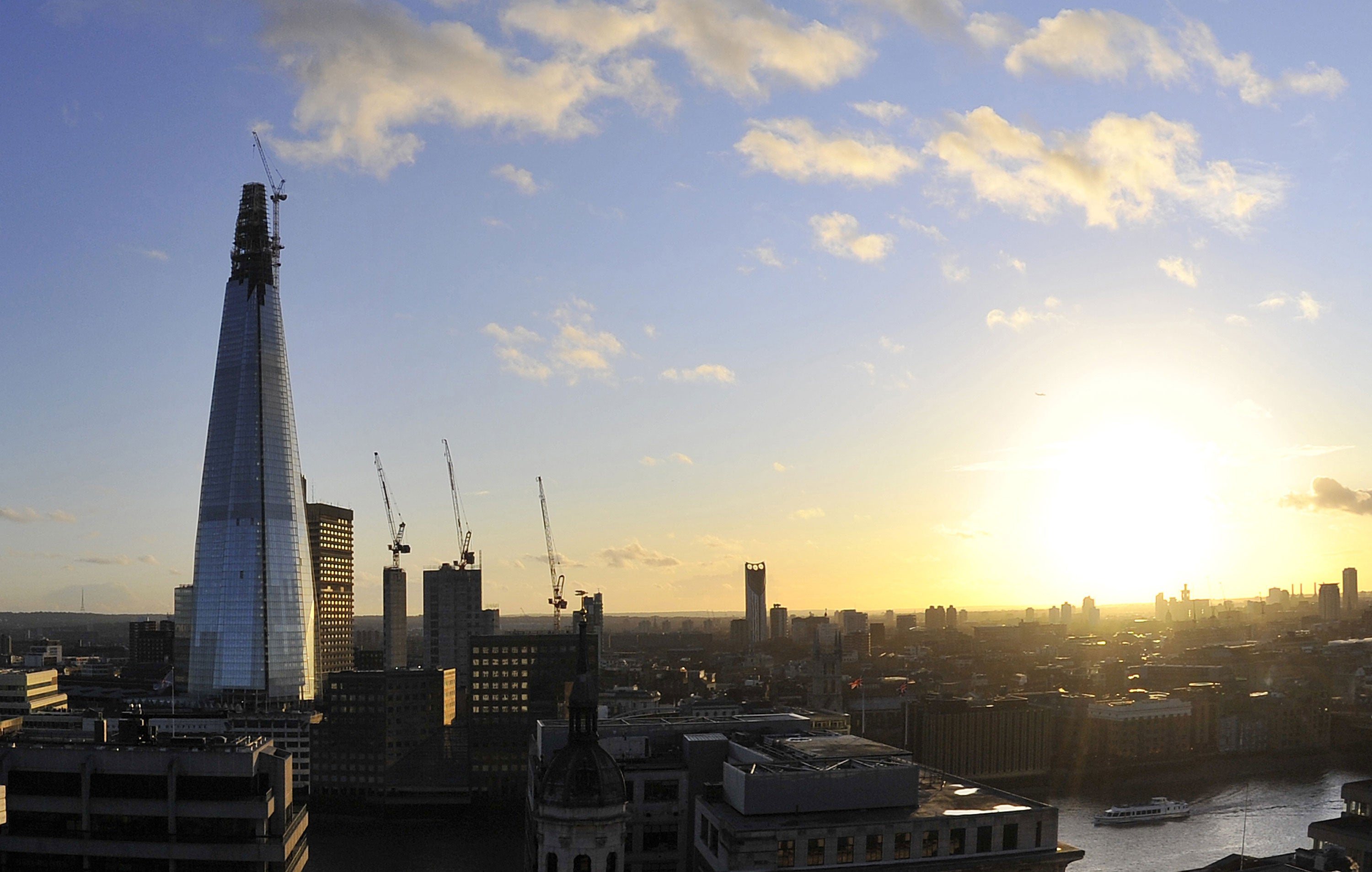 Tao's proposed walls would be as high as The Shard (pictured) and wouldn't be designed to block the tornados, but stop them developing.