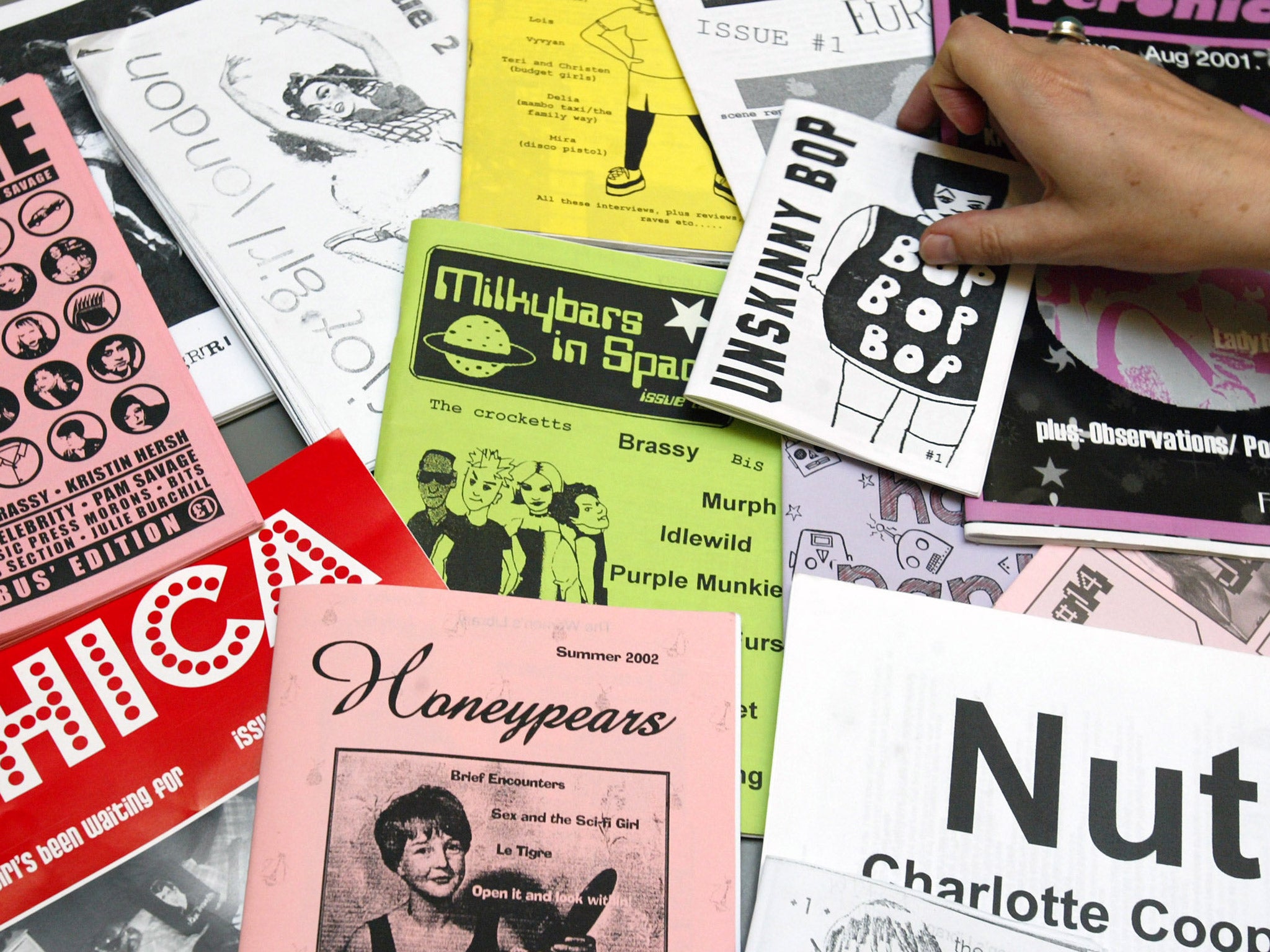 A collection of underground magazines at The Women's Library at its former home in east London