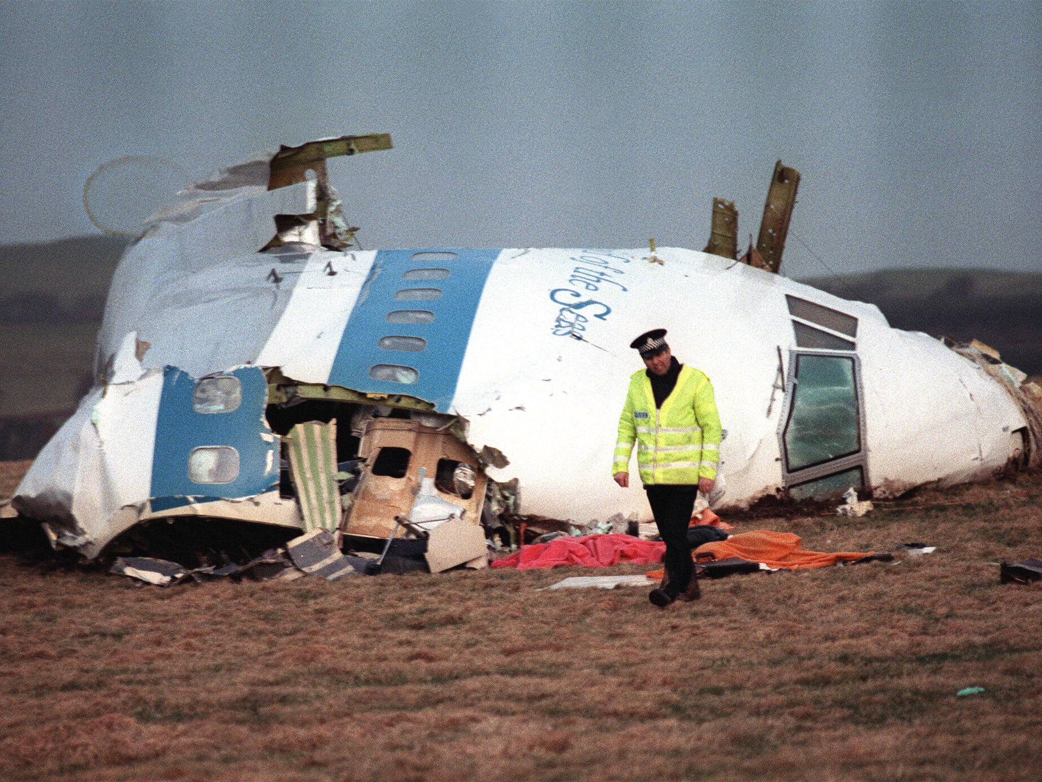 Wreckage of Pan Am Flight 103 near Lockerbie