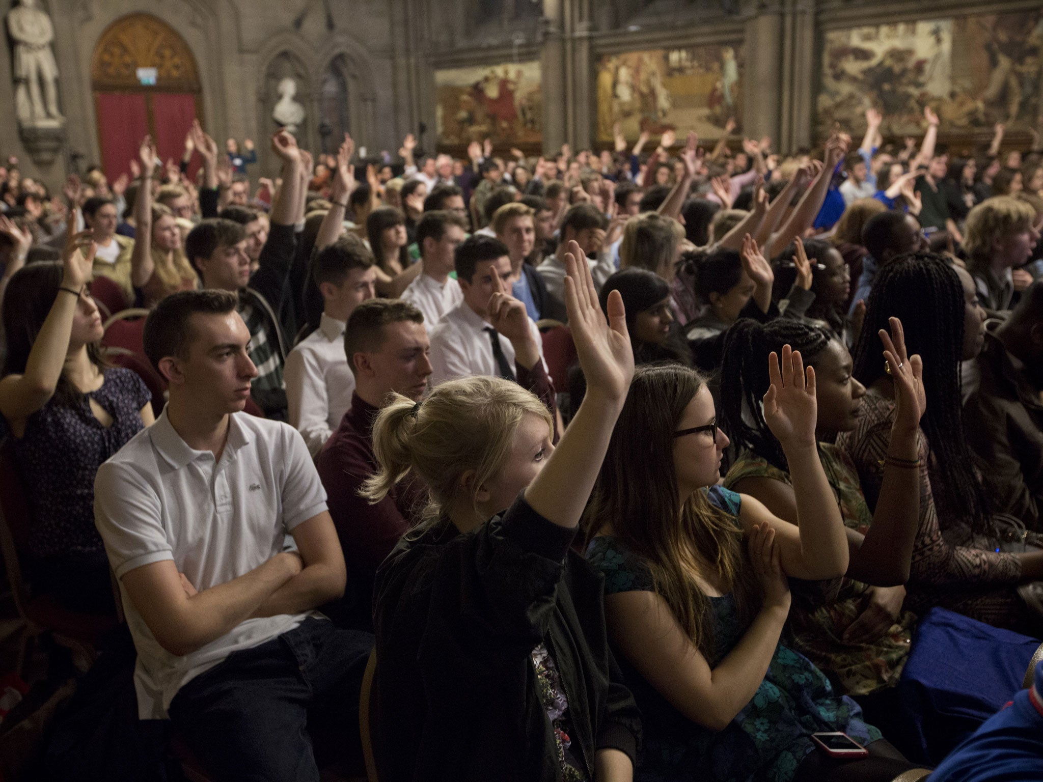 A show of hands from the audience