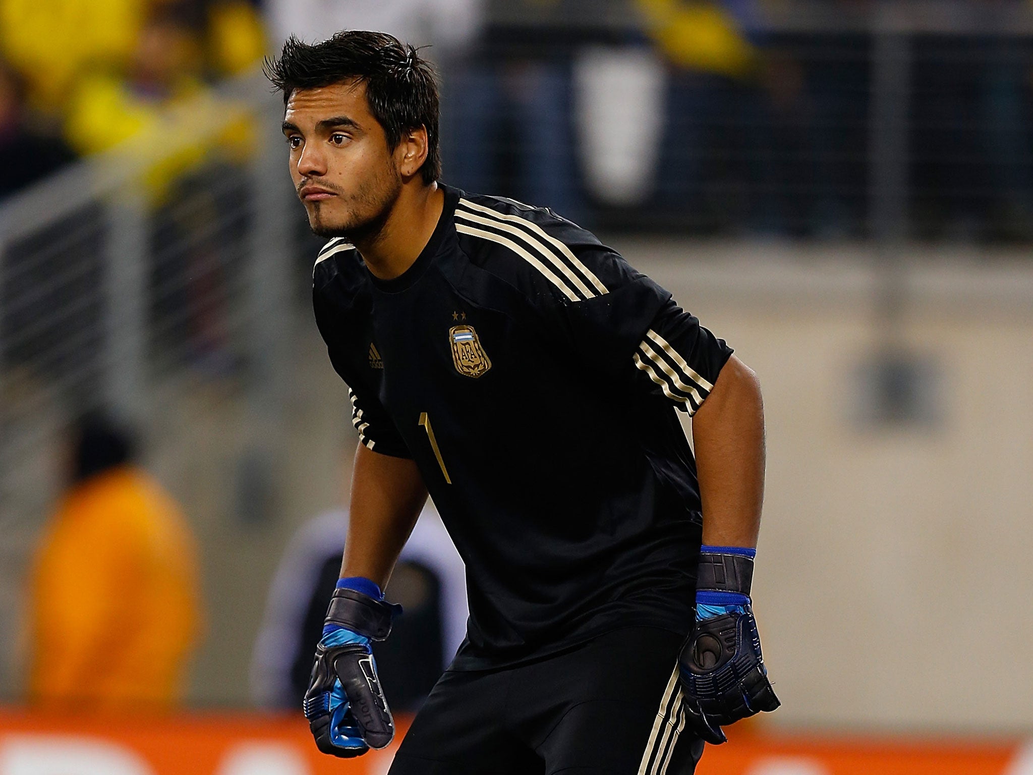 Sergio Romero in action for Argentina