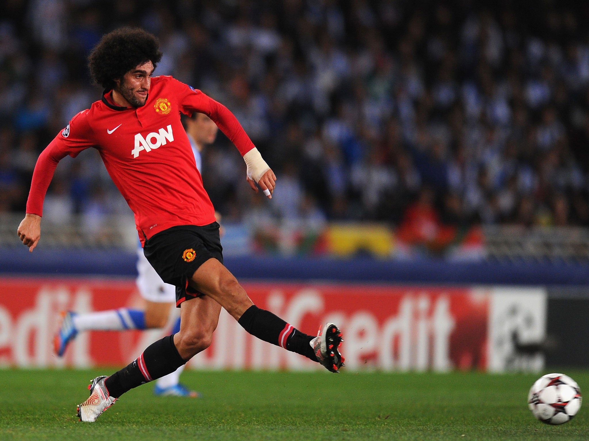 Marouane Fellaini of Manchester United in action