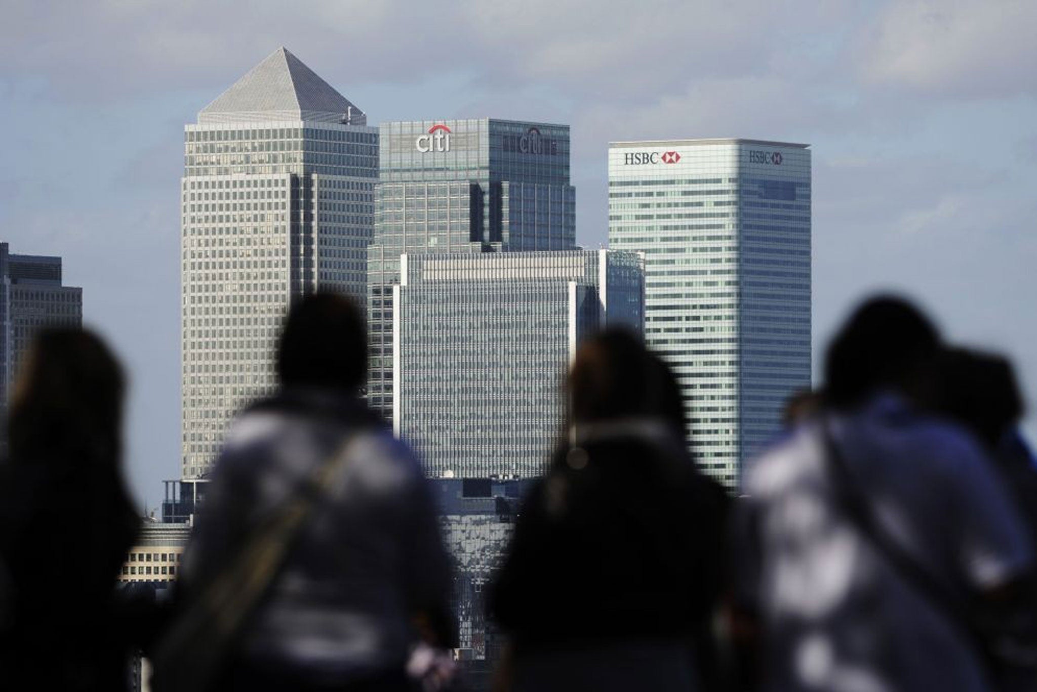 The main banks in London's Canary Wharf