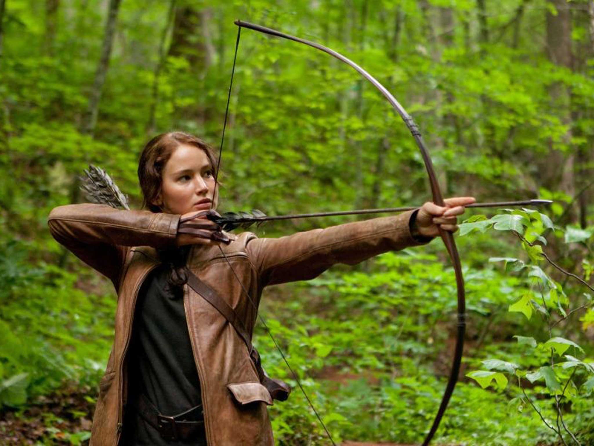 Jennifer Lawrence as Katniss Everdeen in The Hunger Games