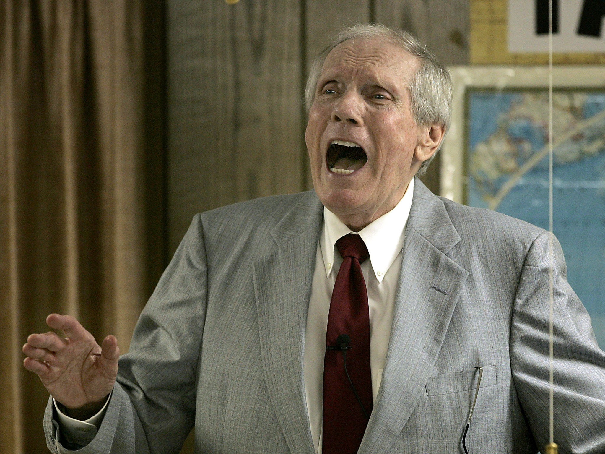 Fred Phelps, preaching here at his Westboro Baptist Church in March 2006