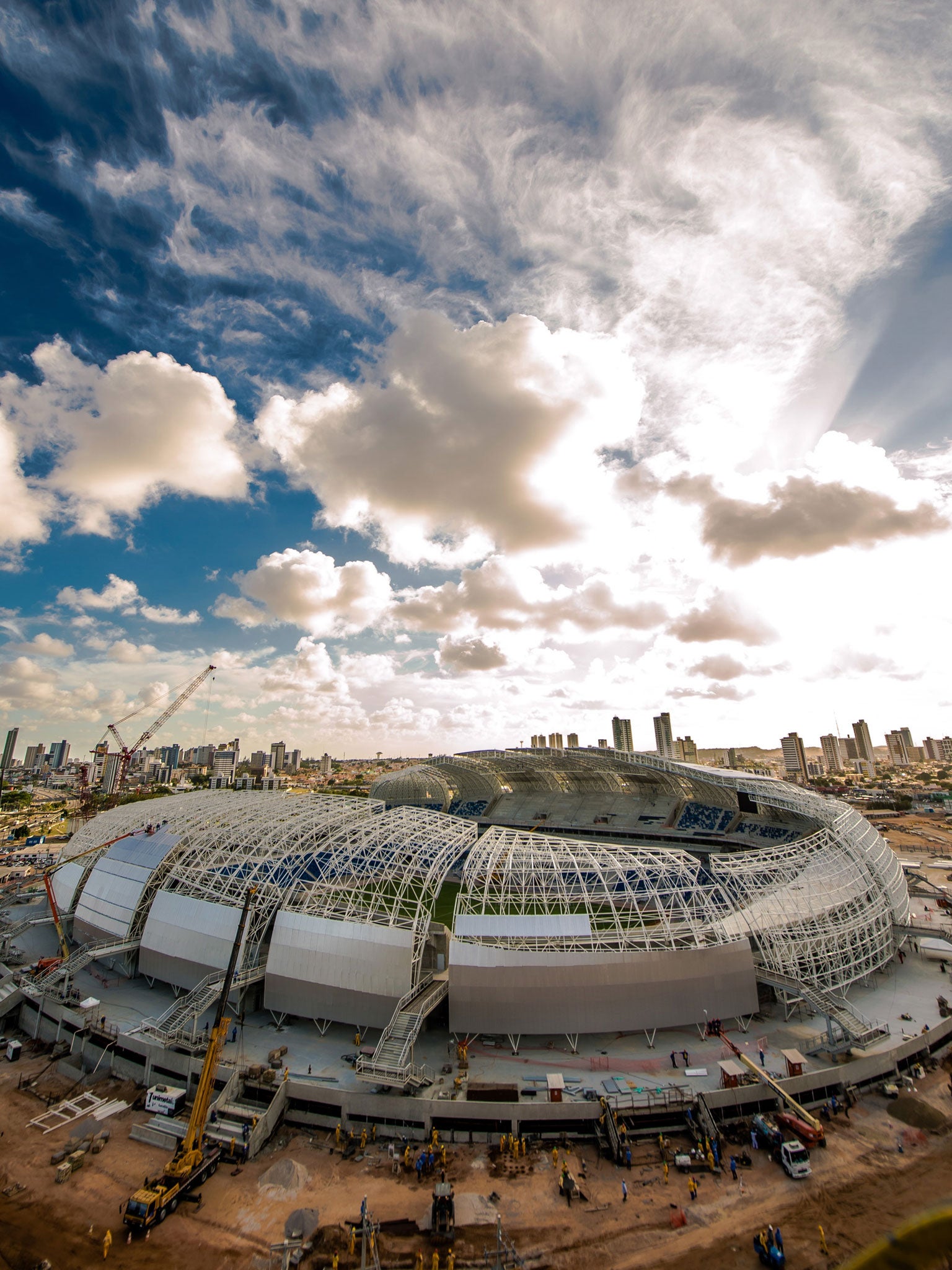 Stadiums like Estadio das Dunas, in Natal, are being inspected for mosquito-breeding areas