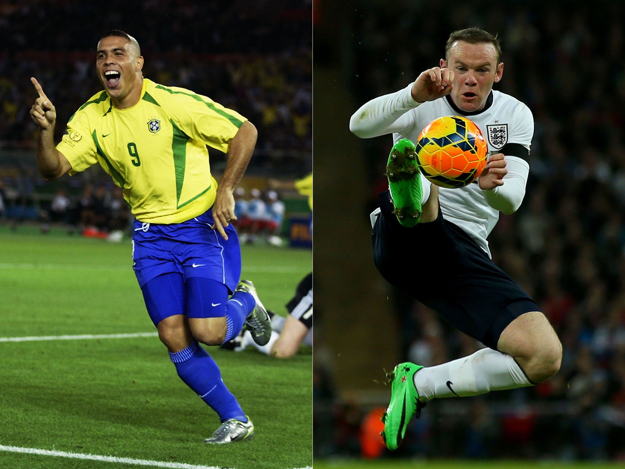 Ronaldo (left) and Wayne Rooney