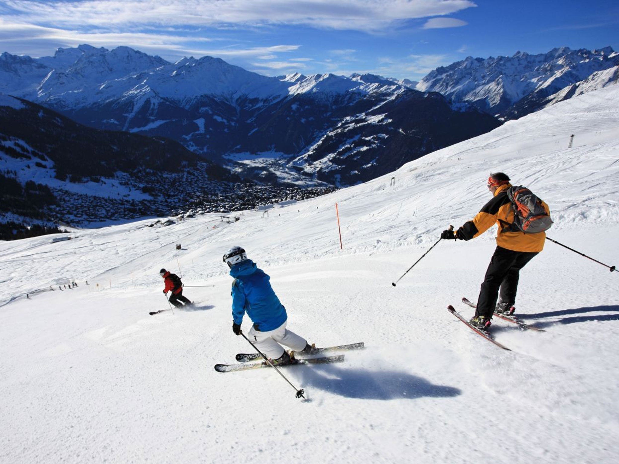 Out of the blue: Sunny skies have come to Verbier in Switzerland