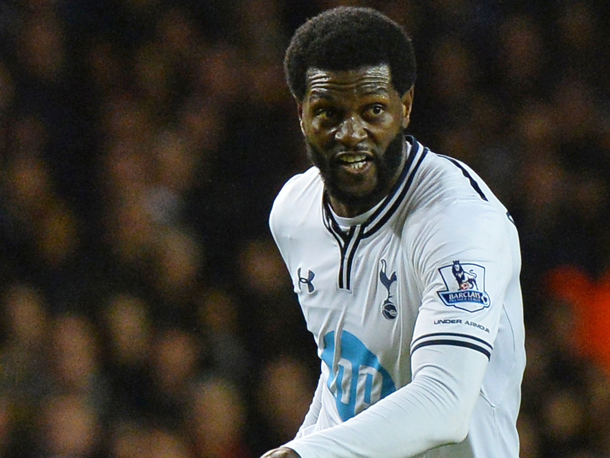 Emmanuel Adebayor is a doubt for Tottenham's Europa League last-16 second leg fixture at Benfica