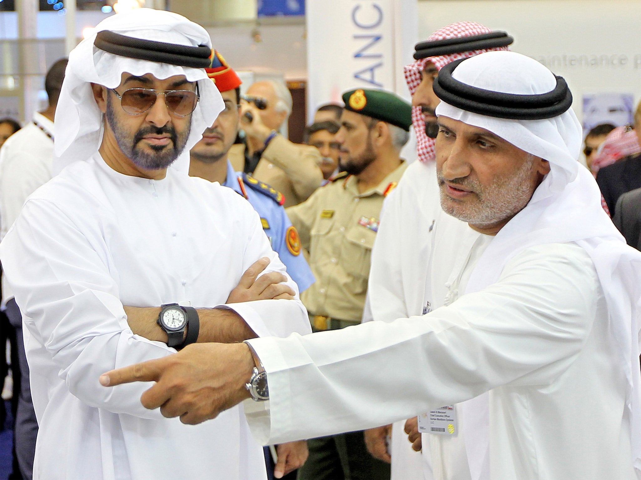 The man acted as bodyguard for one of the sons of Abu Dhabi Crown Prince Sheikh Mohammed bin Zayed al-Nahyan, left (Getty)