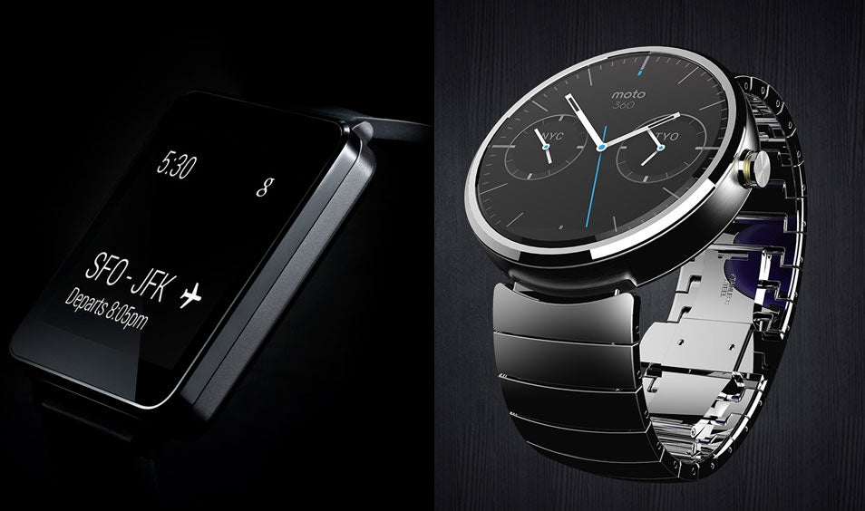 Two Google-powered smartwatches currently in production from LG and Motorola.