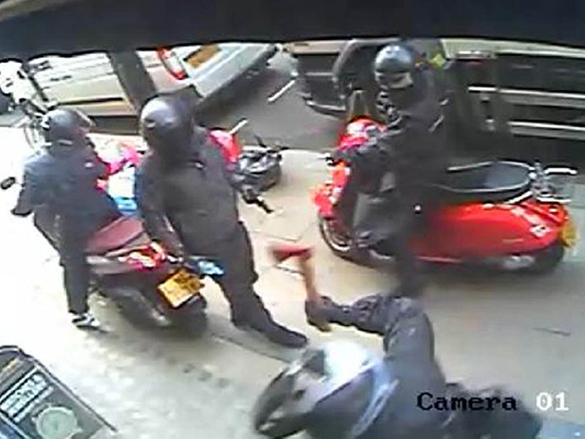 Break-in: the men used an axe to raid Watches of Switzerland in New Bond Street