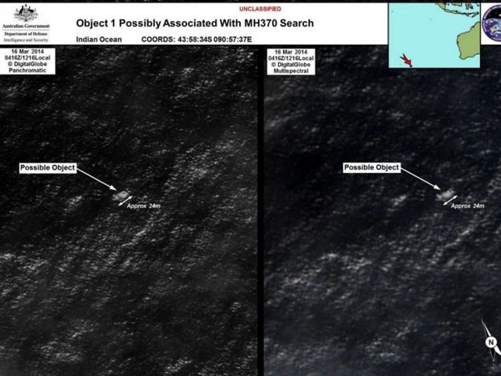 Satellite images reveal the large lumps of floating debris