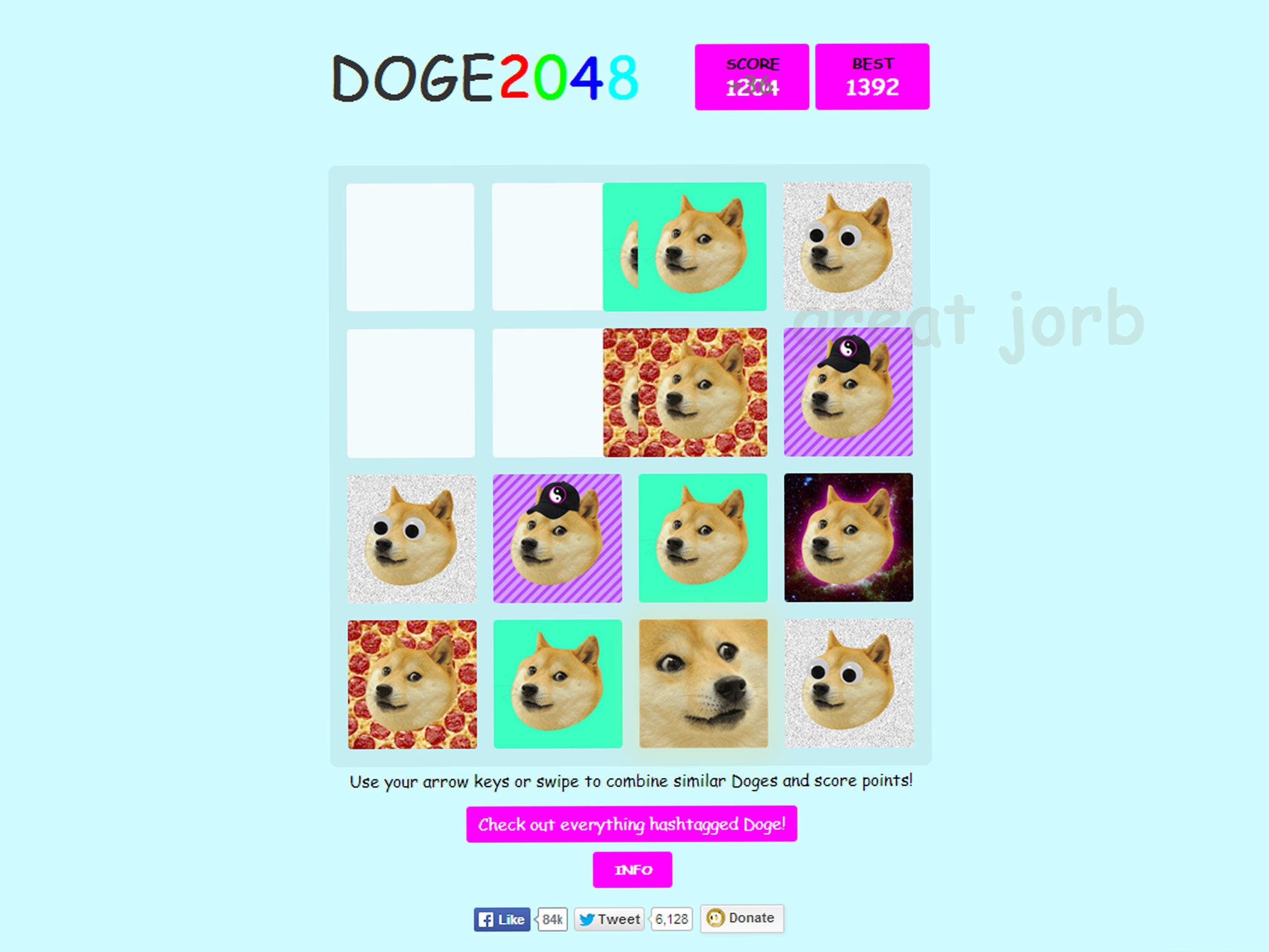 Doge 2048: Great jorb.