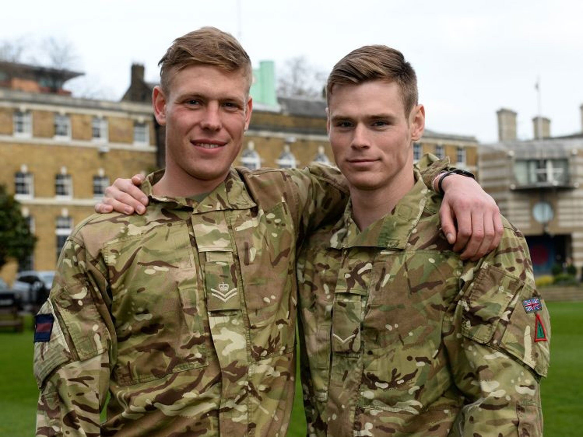 Ministry of Defence undated handout photo of Lance Corporal Simon Moloney (left) of the Blues and Royals (Royal Horse Guards and 1st Dragoons), who has been awarded the Conspicuous Gallantry Cross and Lance Corporal Wesley Masters, Royal Army Medical Corp