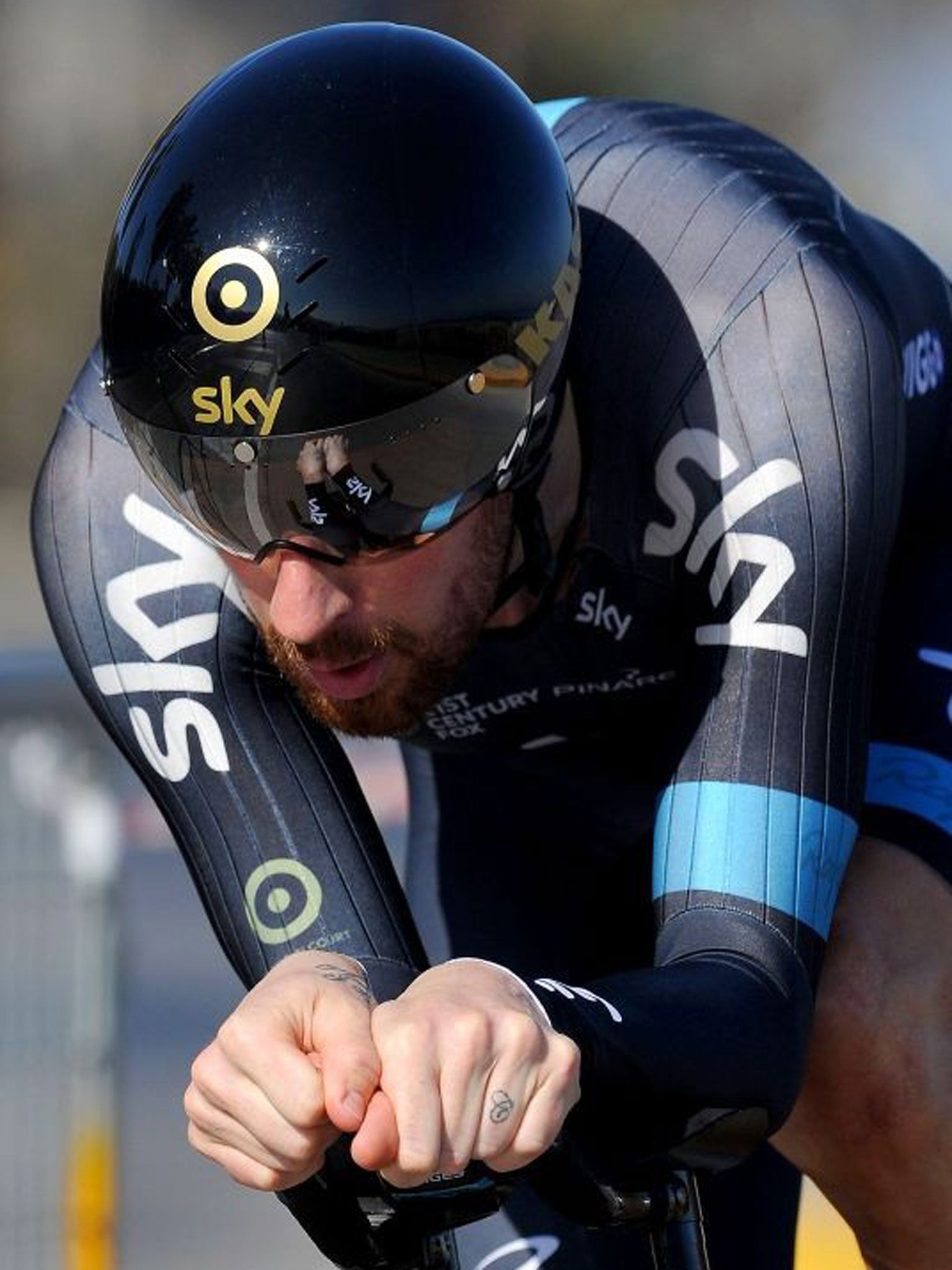 Bradley Wiggins was third in the final Tirreno-Adriatico time trial