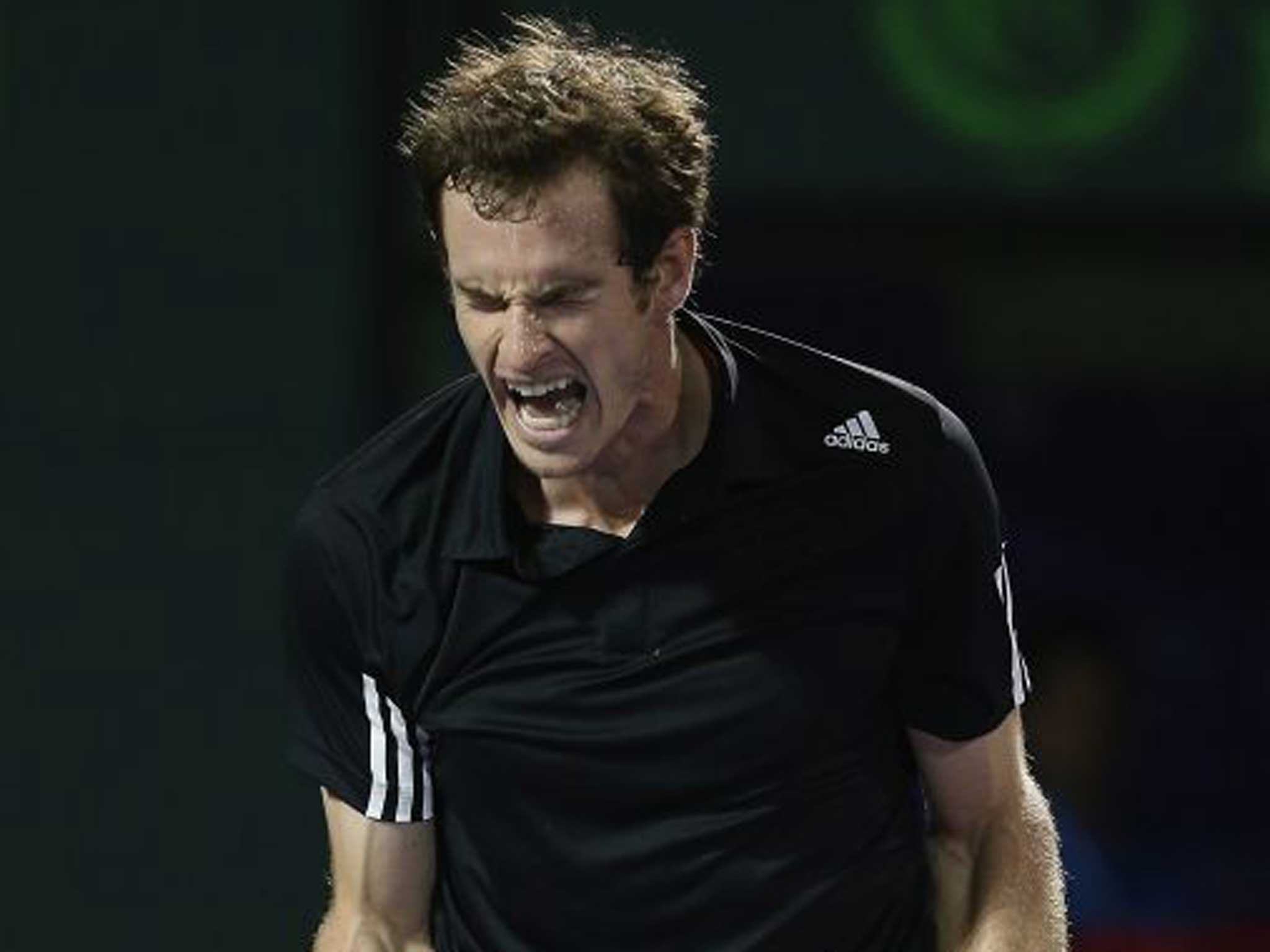 Miami nice: Andy Murray celebrates match point against his Australian opponent Matthew Ebden in the second round at the Miami Masters event