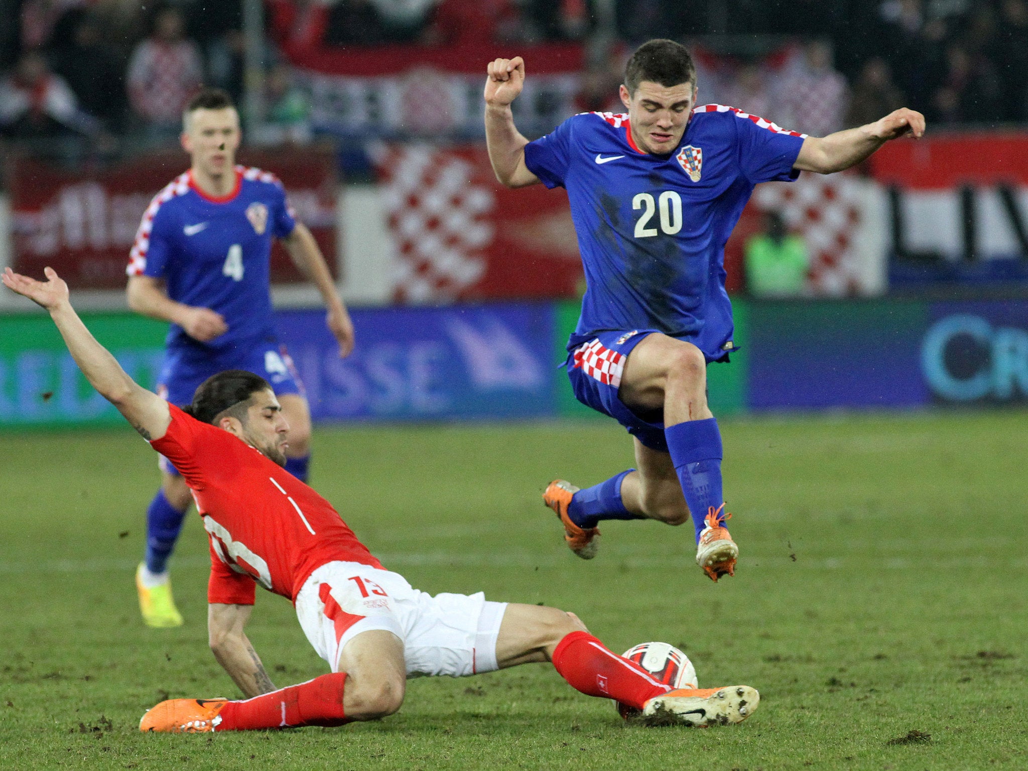 Mateo Kovacic of Croatia in action against Switzerland