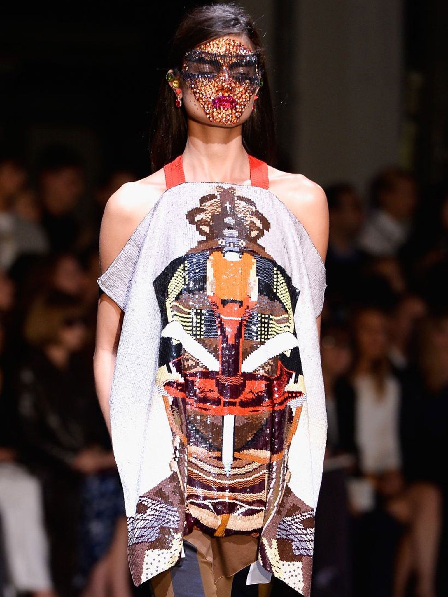 A model walks the runway during the Givenchy show as part of the Paris Fashion Week Womenswear Spring/Summer 2014