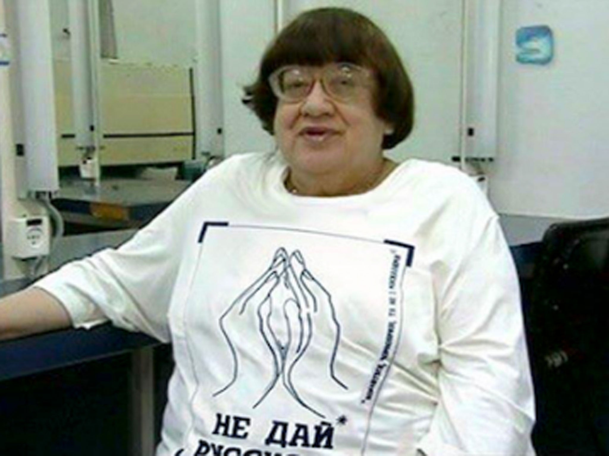 Russian bloggers mocked the sex boycott photoshopping an image of Putin critic Valeriya Novodvorskaya wearing a 'Don't Give it to a Russian' T-shirt