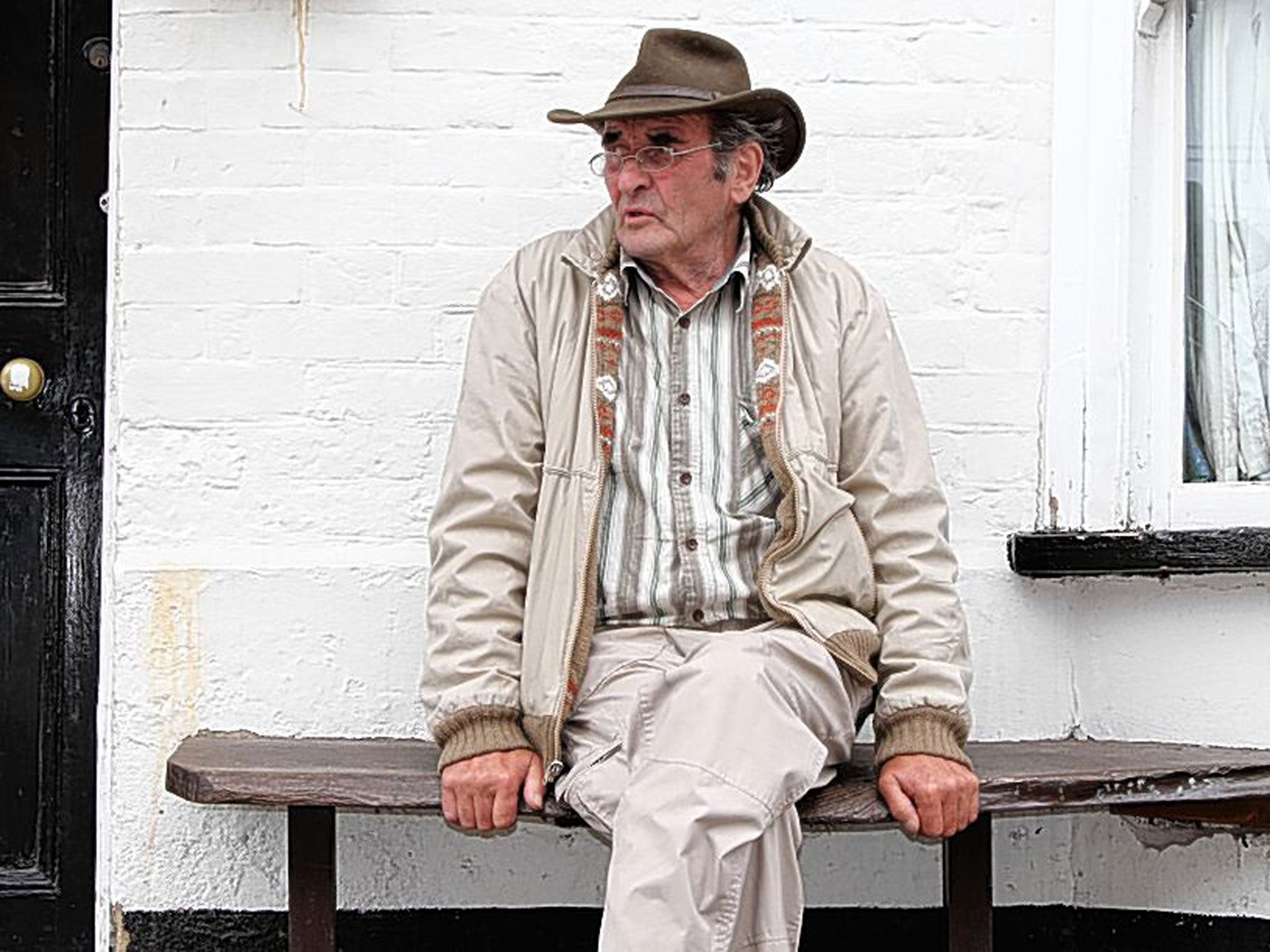 Lay outside his local in Pewsey: 'he was an early-doors man' said landlord Jerry Kunkler