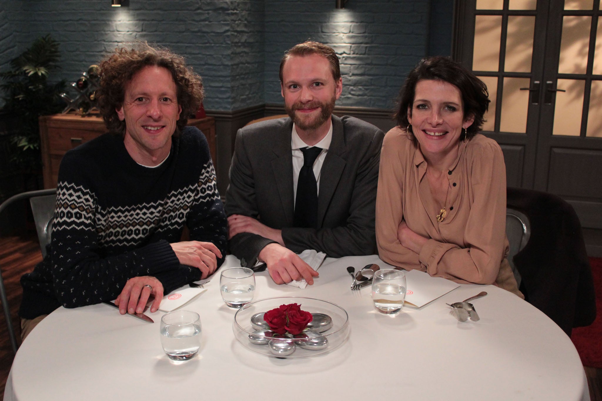 MasterChef series one winner Thomasina Miers (right), series six finalist Alex Rushmer (centre) and series four champion James Nathan