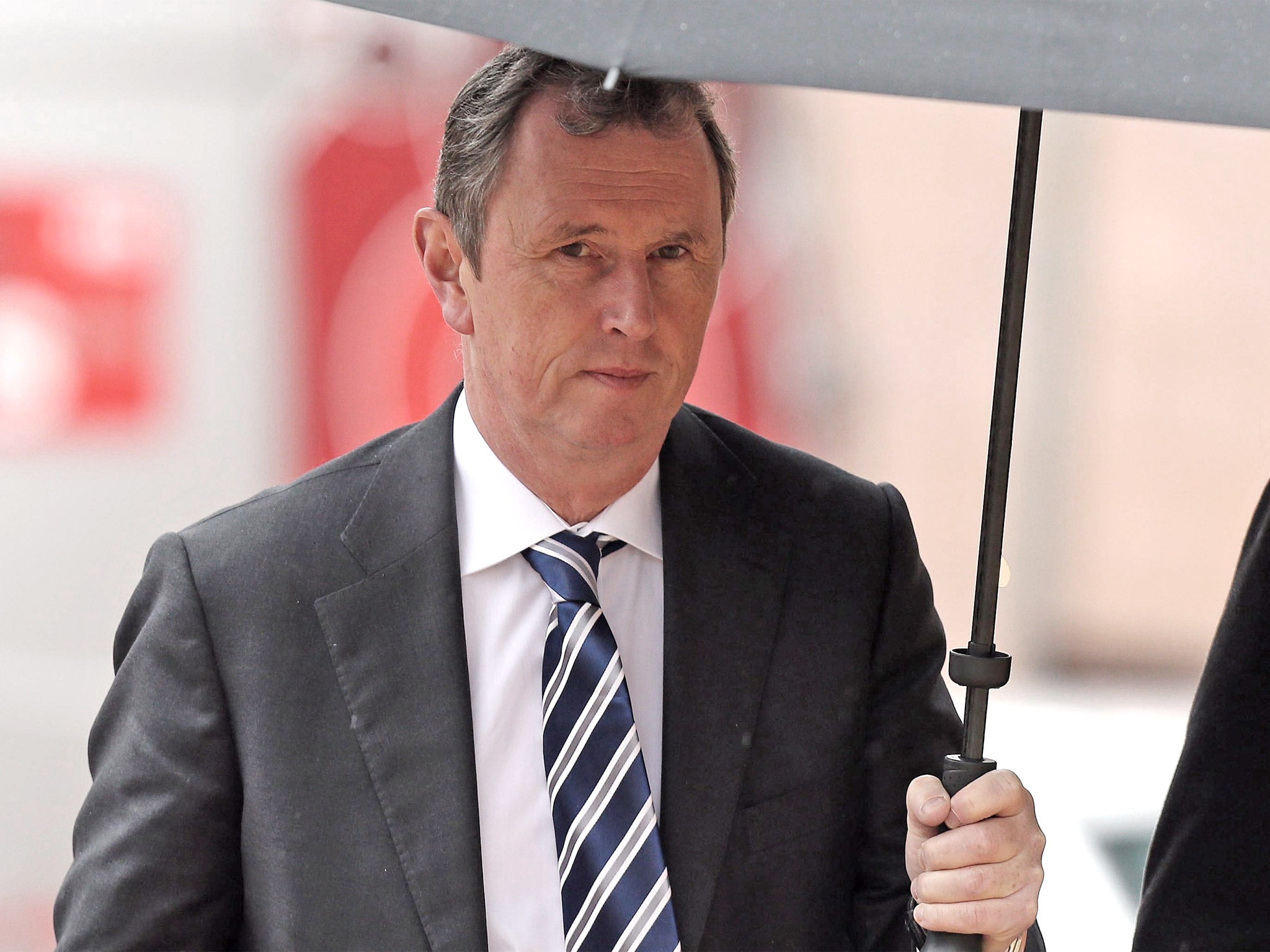 Former deputy speaker of the House of Commons Nigel Evans arrives at Preston Crown Court