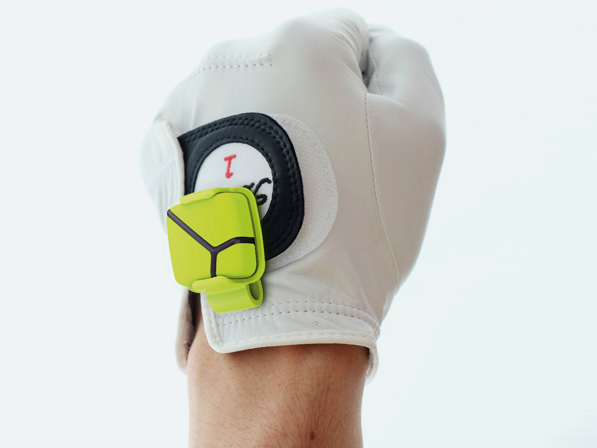 The Zepp golf and tennis sensor clips onto a glove