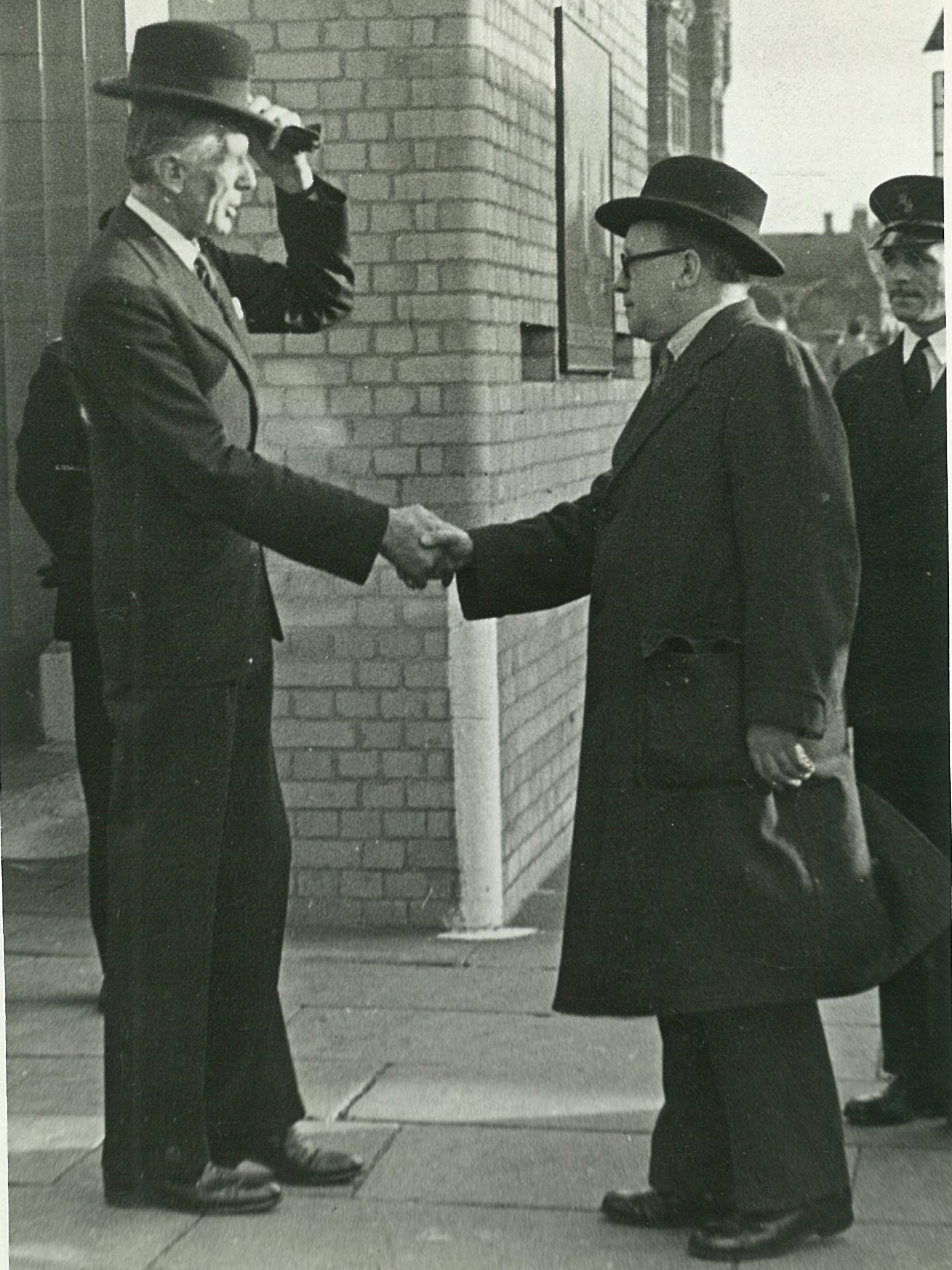 Ernest Gowers at a political meeting in 1943