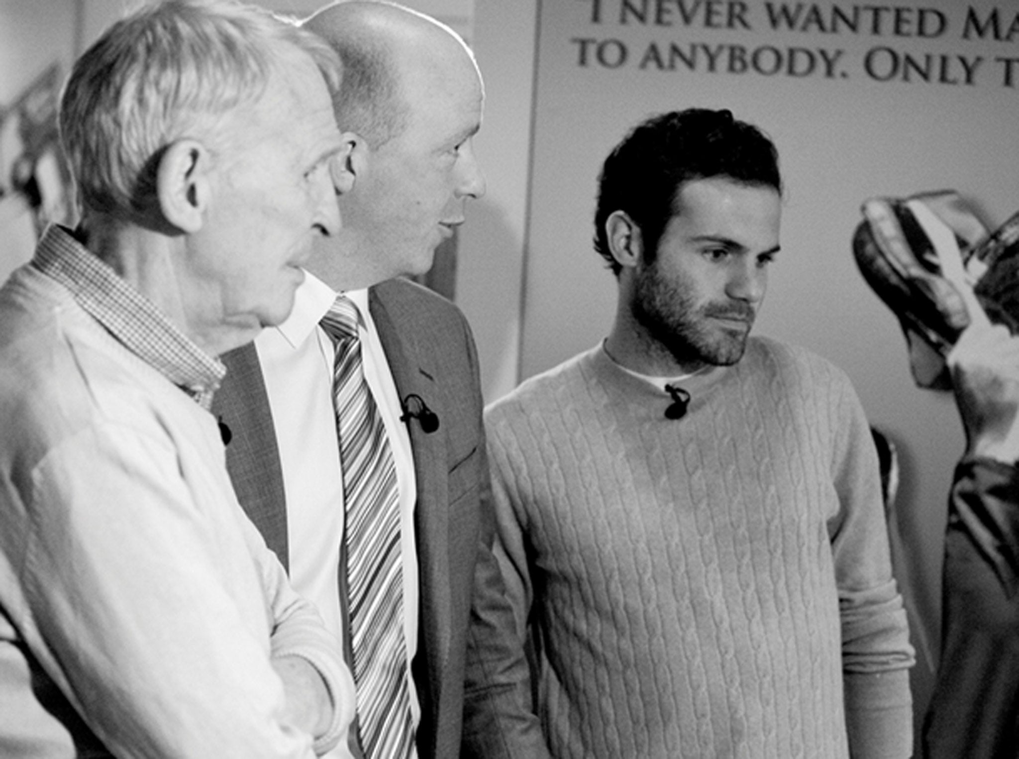 Juan Mata pictured taking a tour of the Manchester United Museum