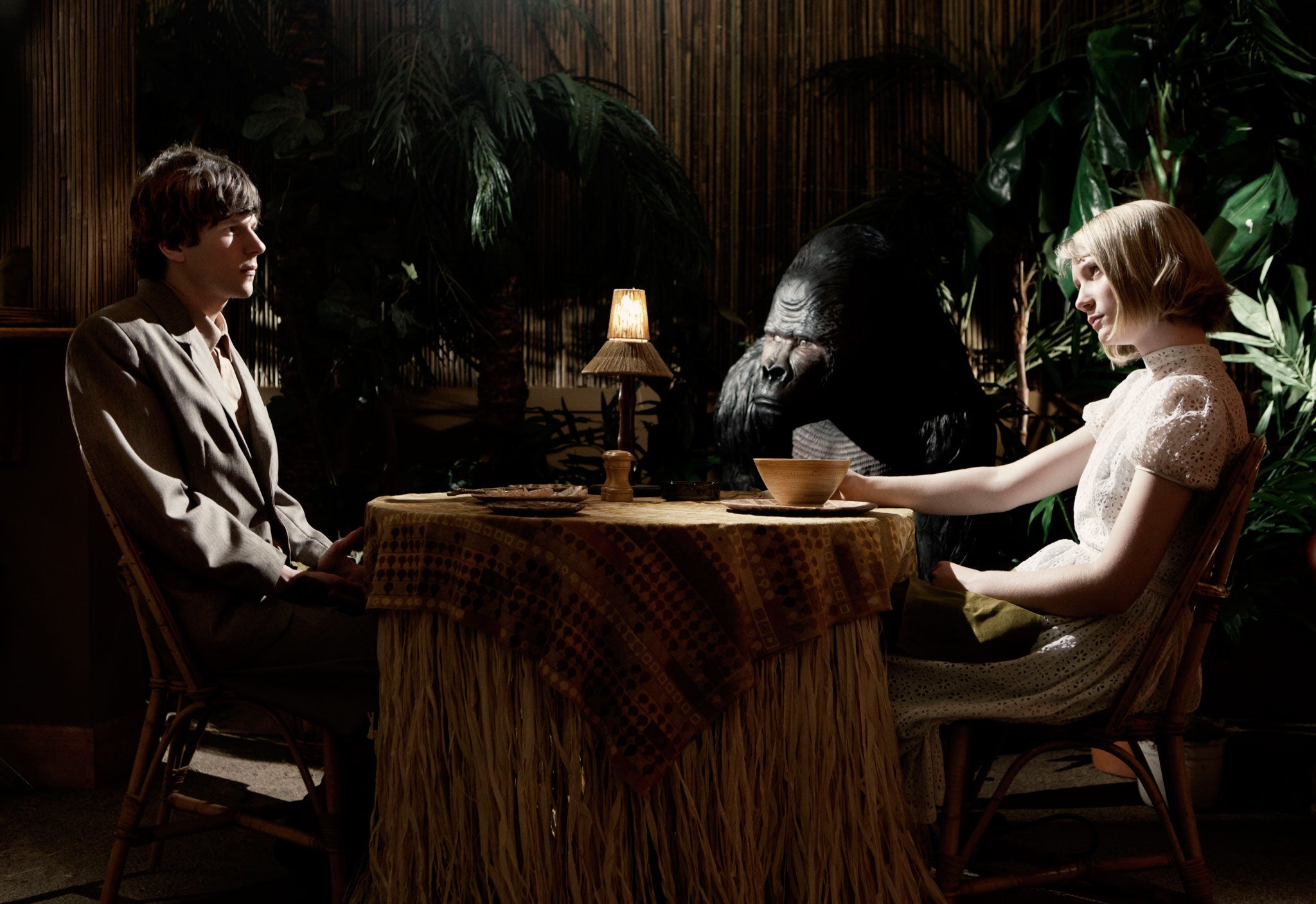 Jesse Eisenberg and Mia Wasikowska in 'The Double'